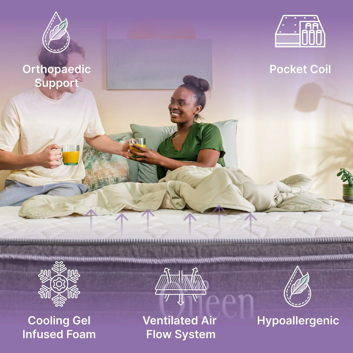 Queen Size Hybrid Memory Foam Pocket Spring Mattress D79251