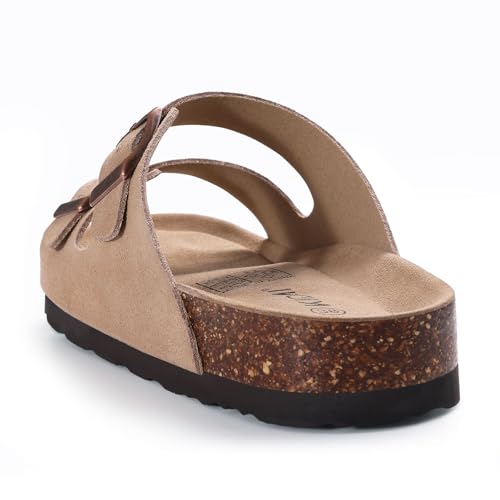 Women's Suede Adjustable Slide Sandals I66026