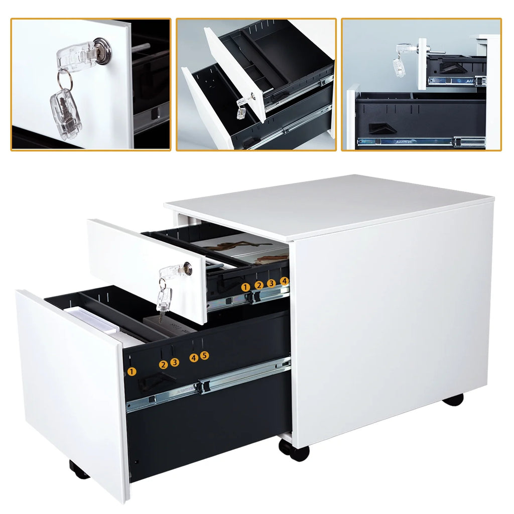 2-Drawer Mobile File Cabinet D371