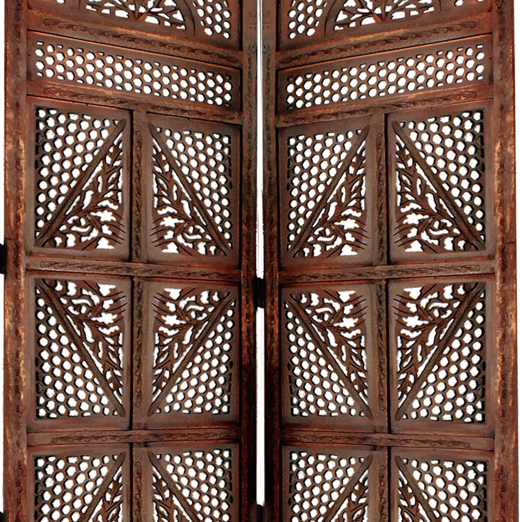 Traditional Four Panel Wooden Room Divider H56532