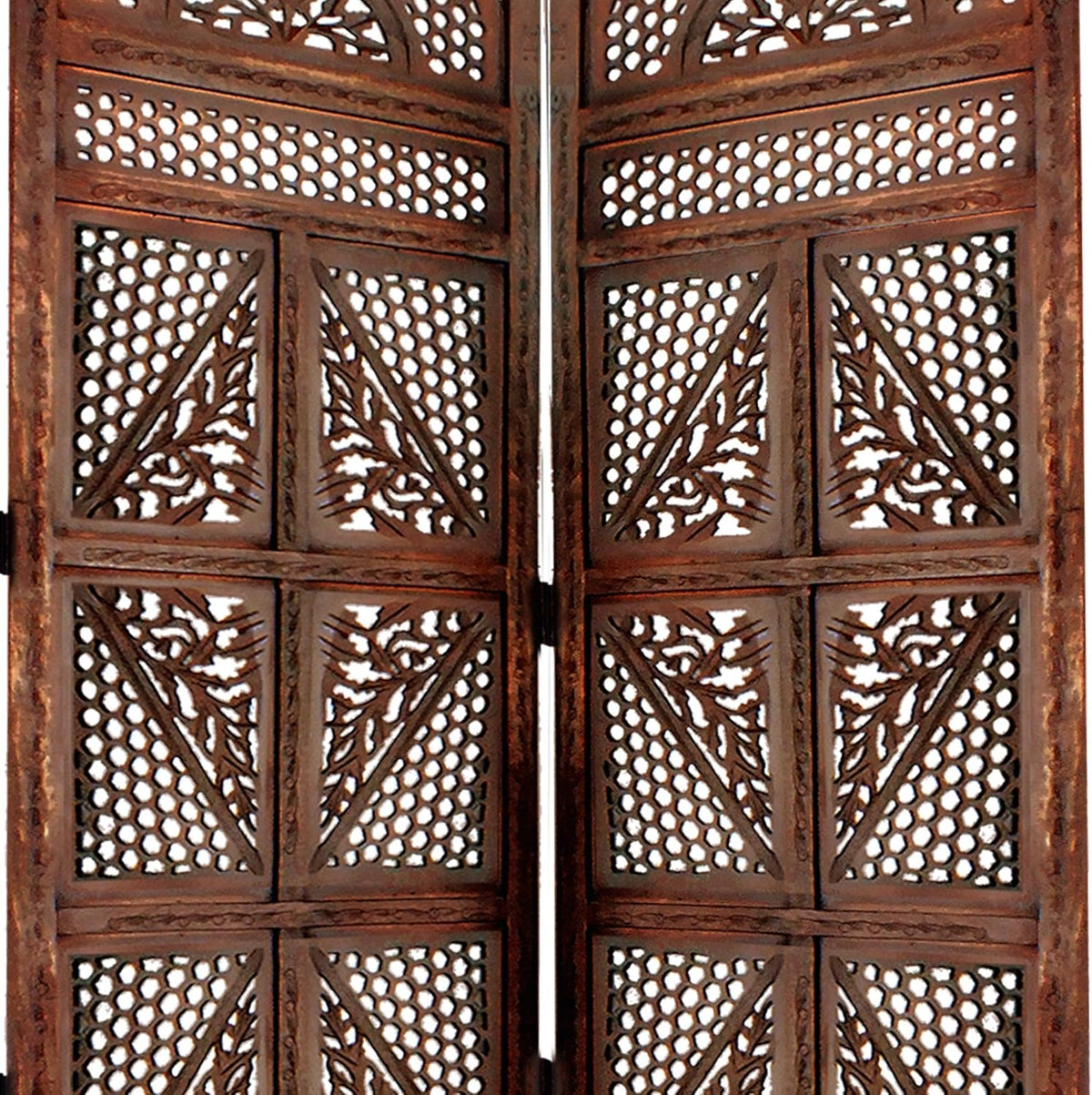 Traditional Four Panel Wooden Room Divider H56532