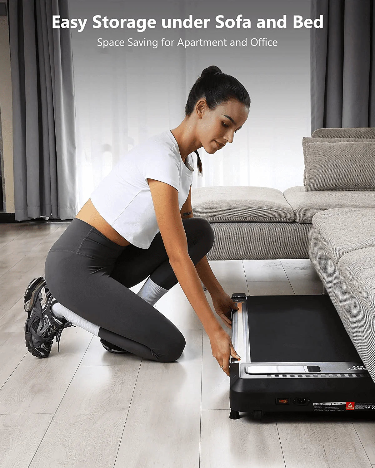 Black Portable Treadmill with Bluetooth Speaker I9075