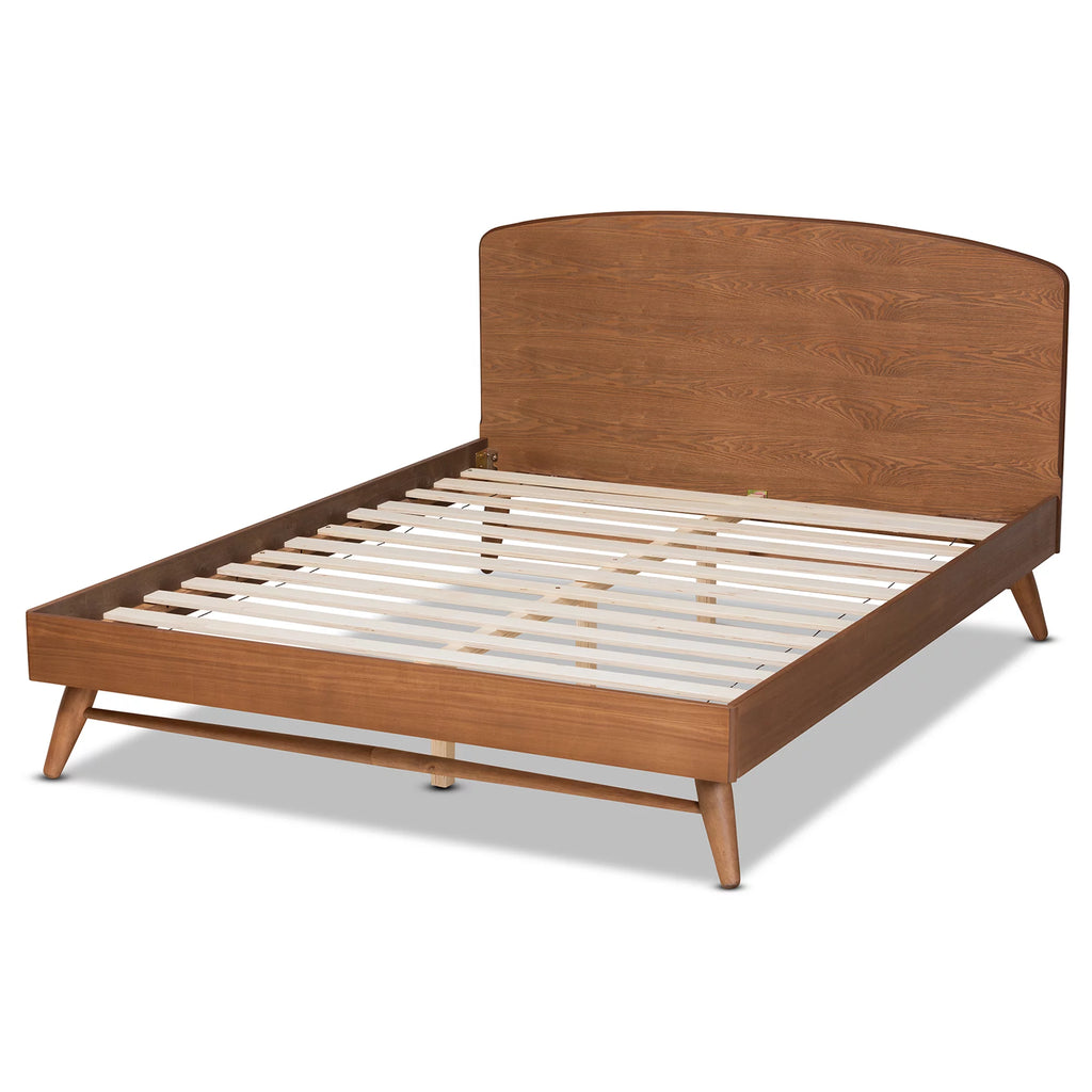 Walnut Brown Full Platform Bed D1588