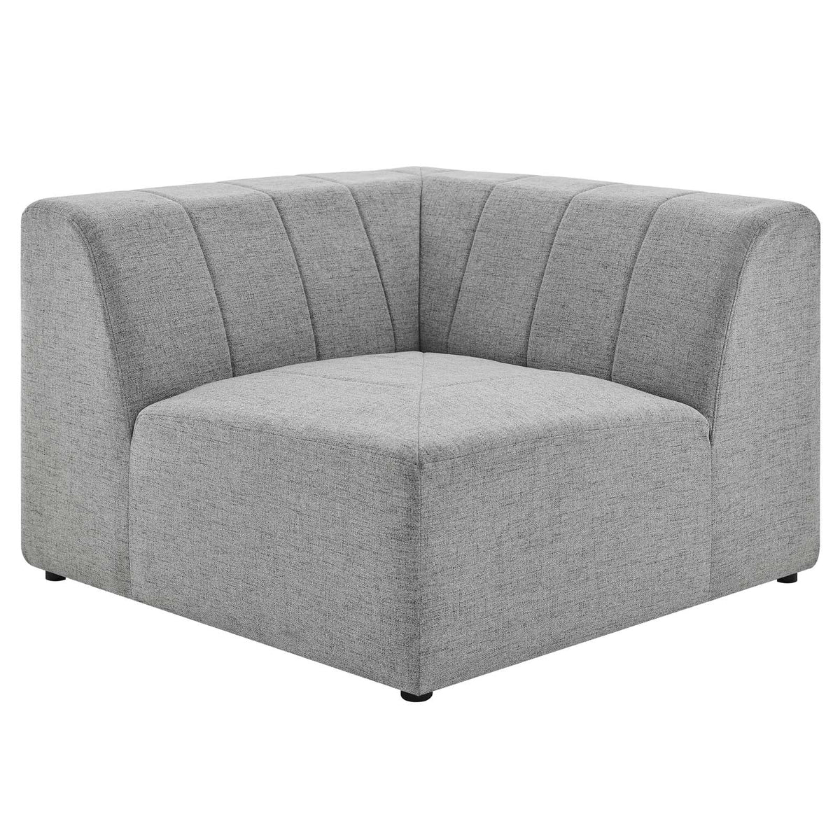 Light Gray Upholstered Fabric Corner Chair S410