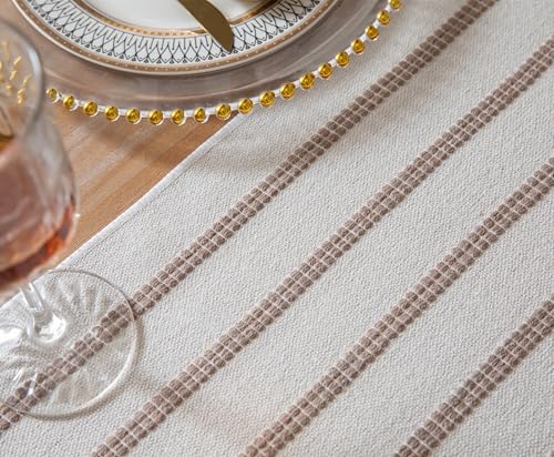 Cotton and Linen Woven Table Runner with Tassels I7755