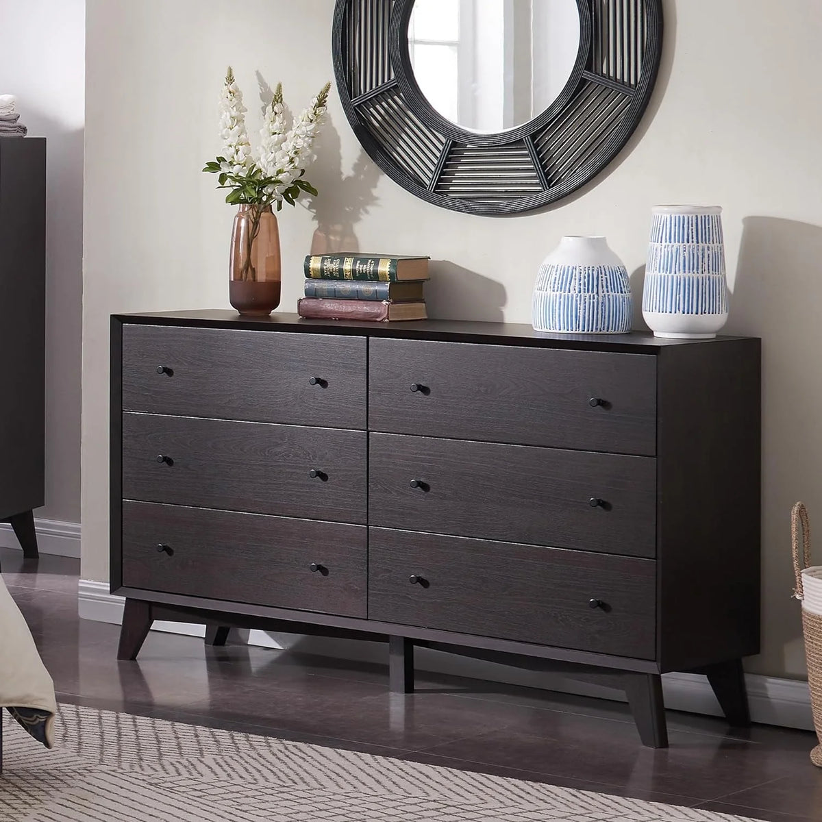 Mid Century Modern 6 Drawer Dresser N74962