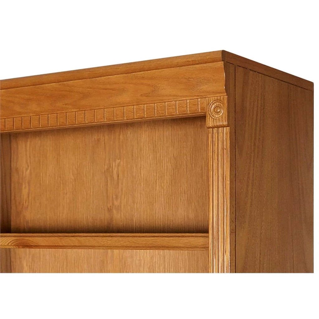 Brown Wood Bookcase with Lower Doors J7386