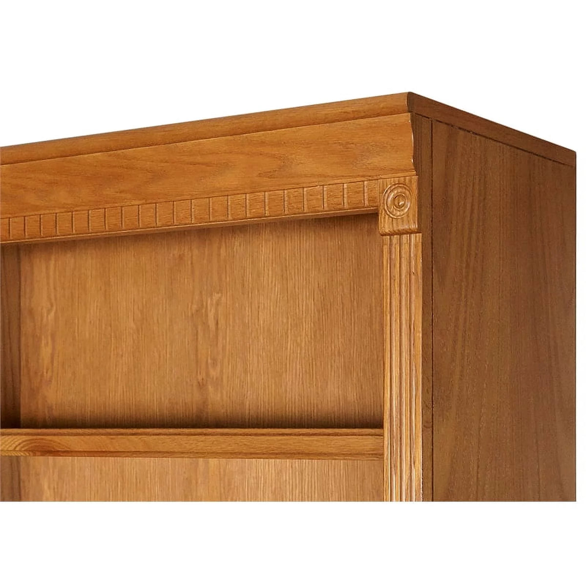 Brown Wood Bookcase with Lower Doors J7386