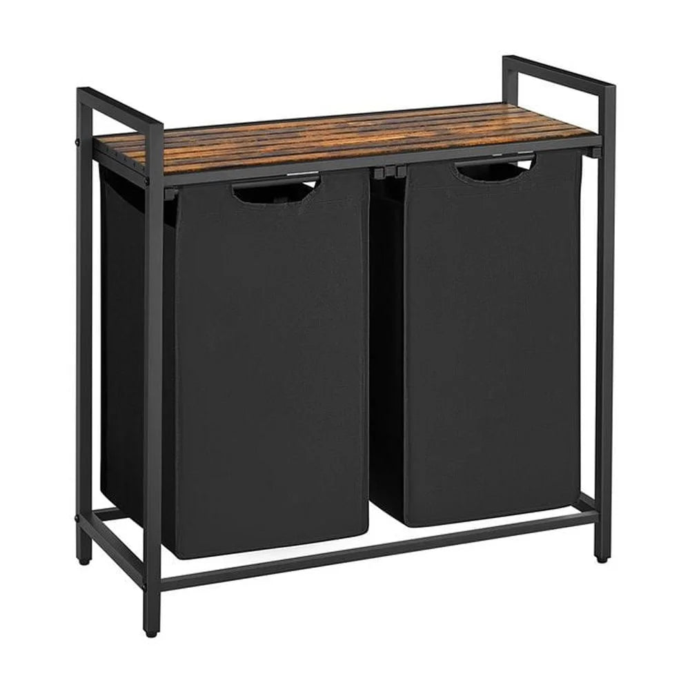 2 Section Laundry Hamper with Shelf V2488