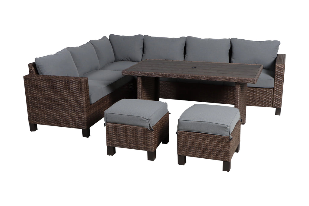 5-Piece Outdoor Wicker Dining Sectional Set J508990
