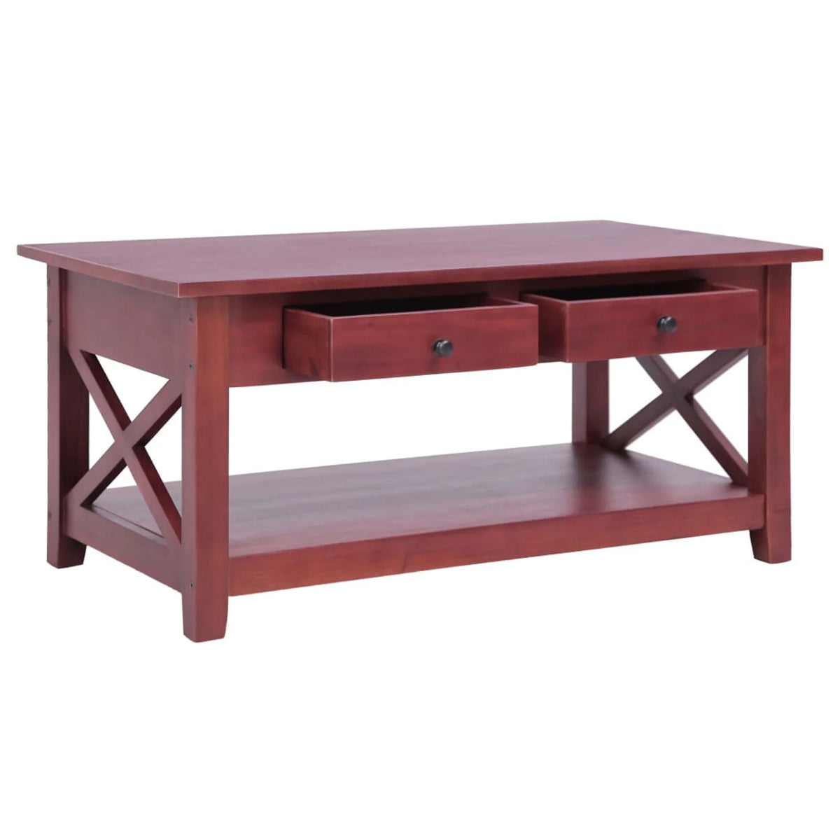 Brown Solid Mahogany Wood Coffee Table W17063