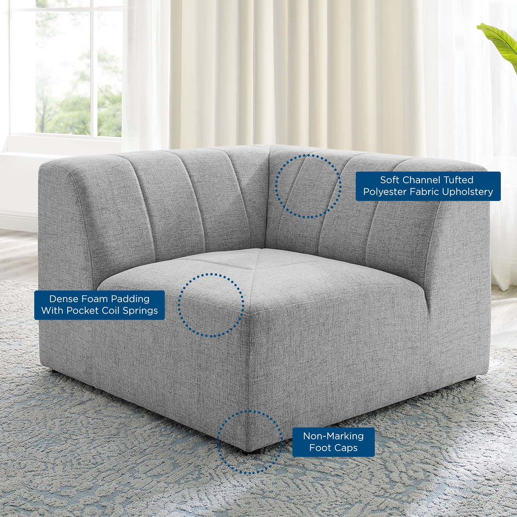 Light Gray Upholstered Fabric Corner Chair S410