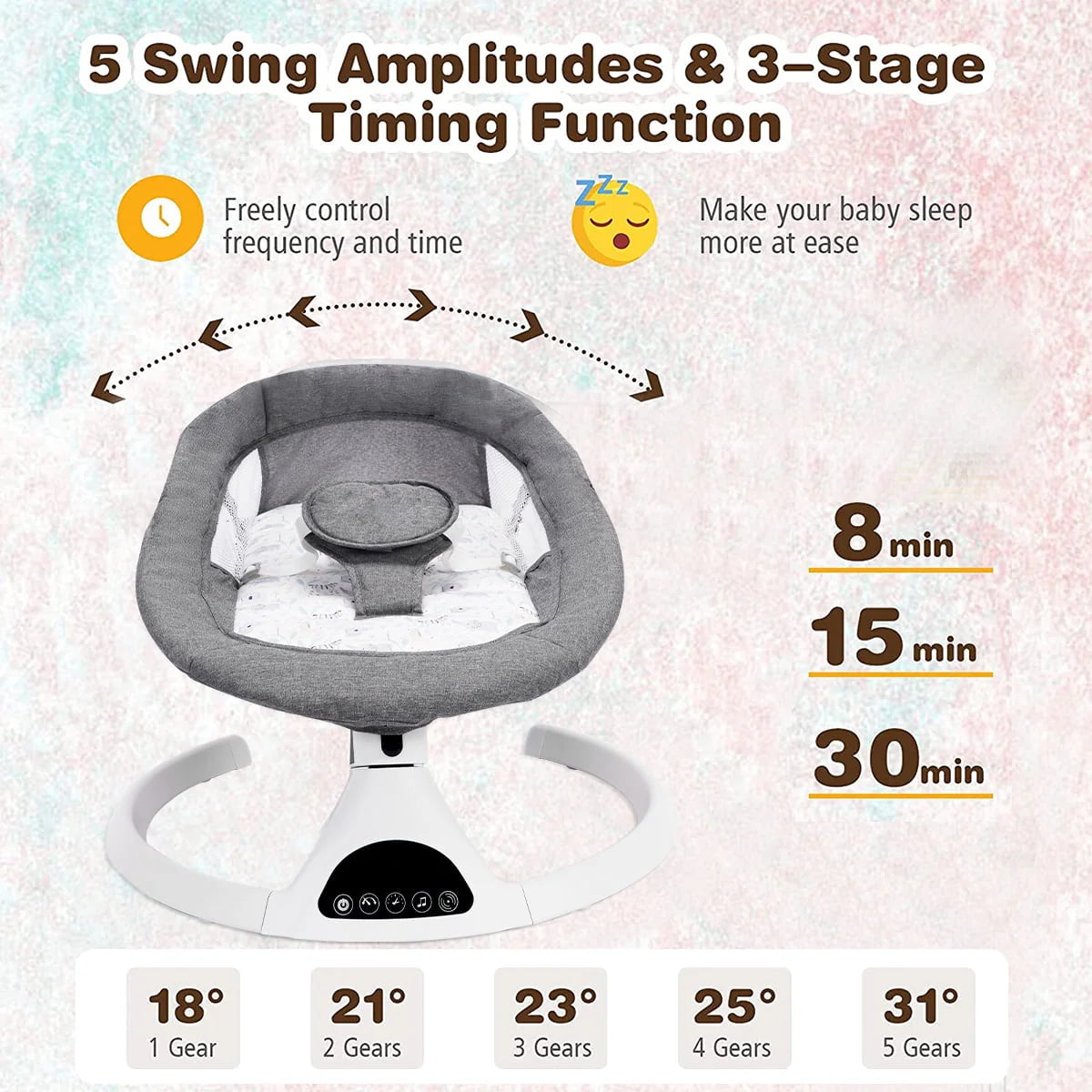 Pink Electric Baby Swing Y16785