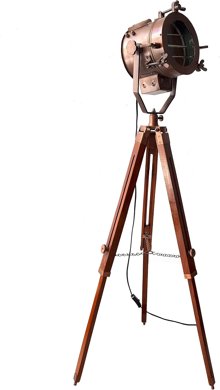 Vintage Nautical Searchlight Tripod Lamp A44189