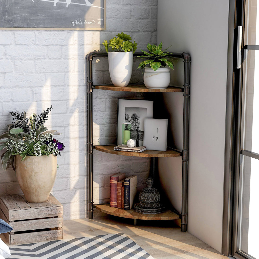 Sand Black 4-Tier Corner Bookcase U112125