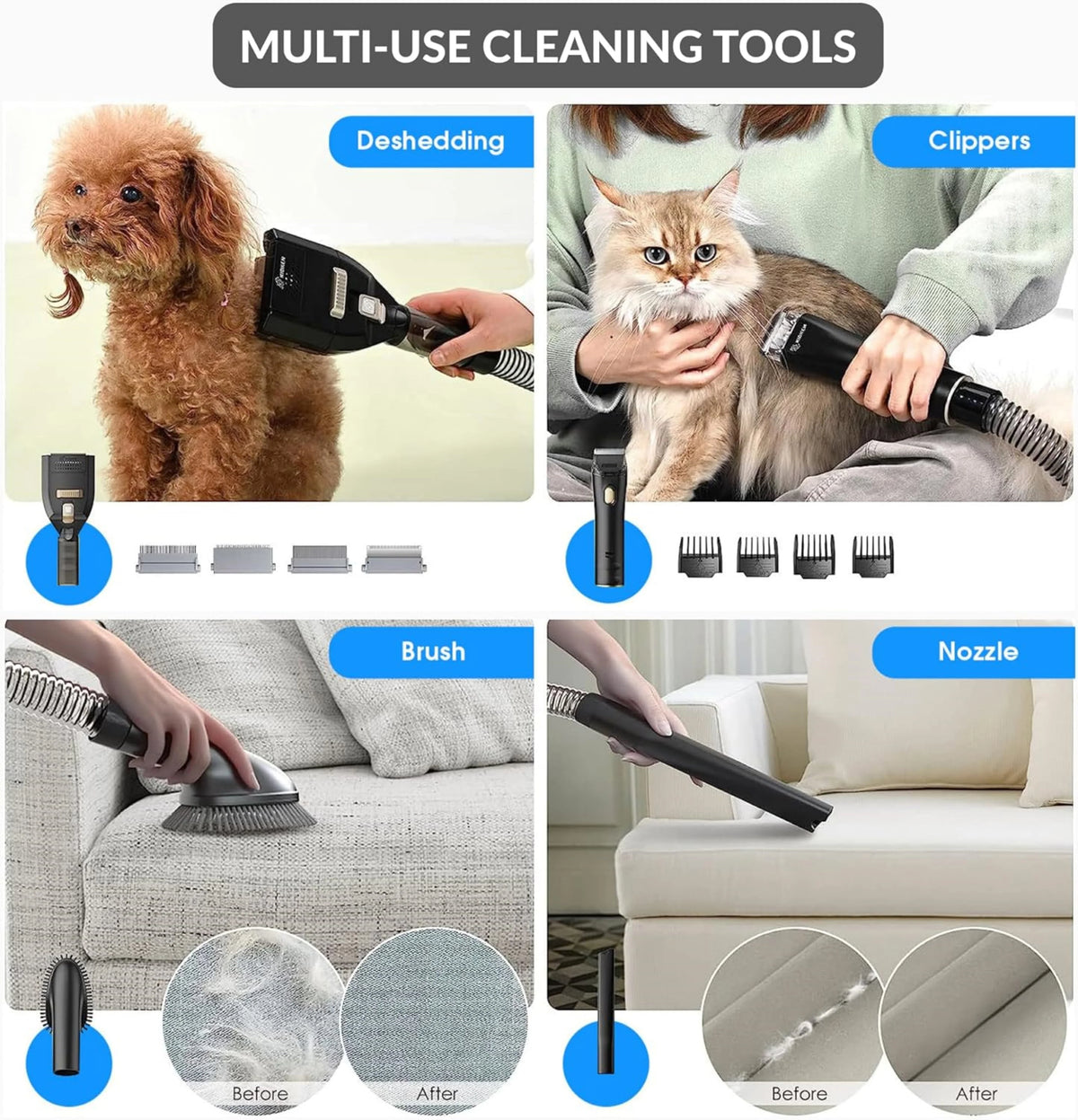 4 in 1 Bagless Pet Grooming Vacuum M41651