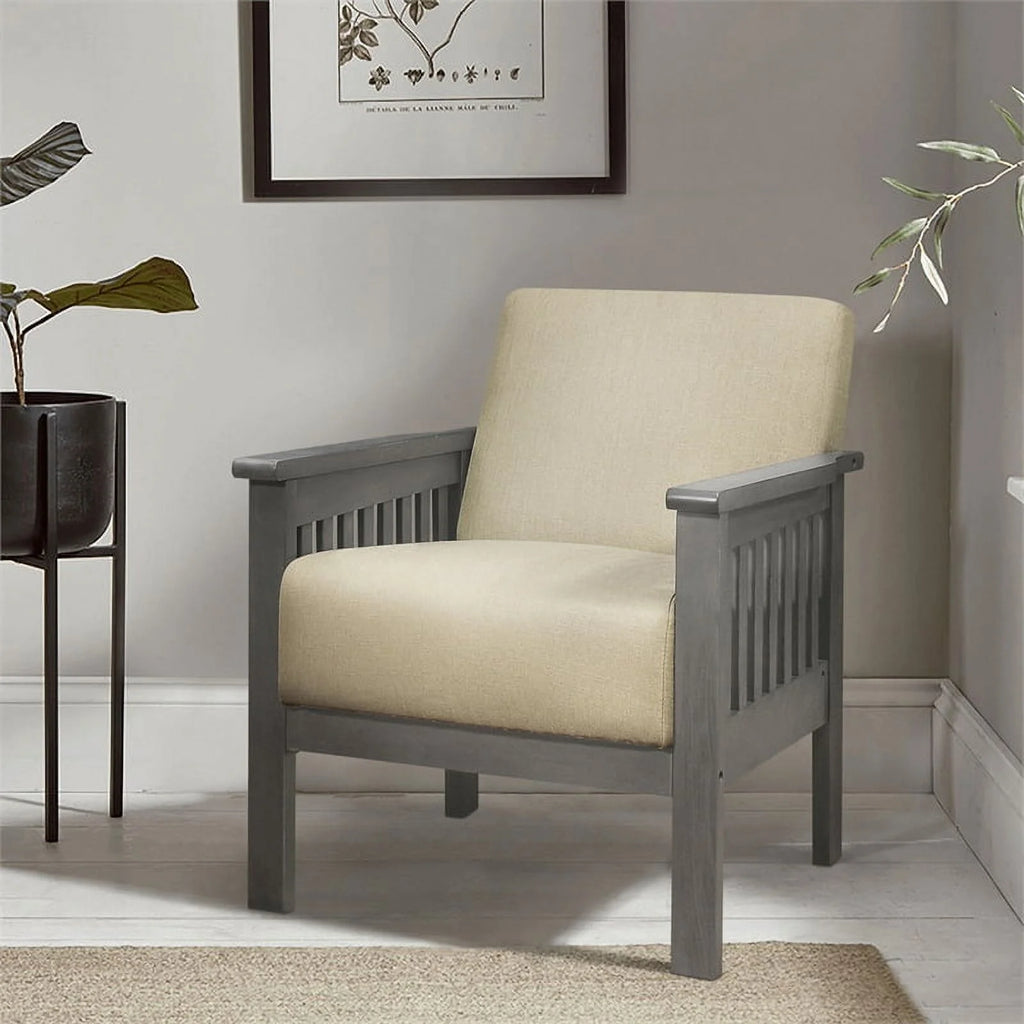 Light Brown Upholstered Accent Chair S2396