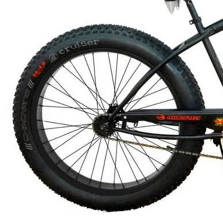 26 Beach Cruiser Coaster Brake Single Speed Matt Black O7605