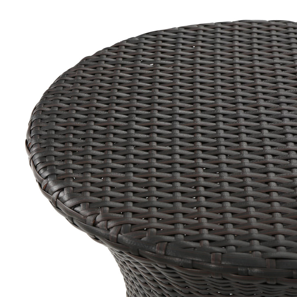 Multibrown Outdoor Wicker Side Table Z2552