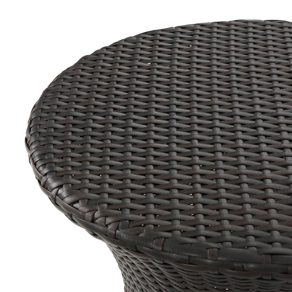 Multibrown Outdoor Wicker Side Table Z2552