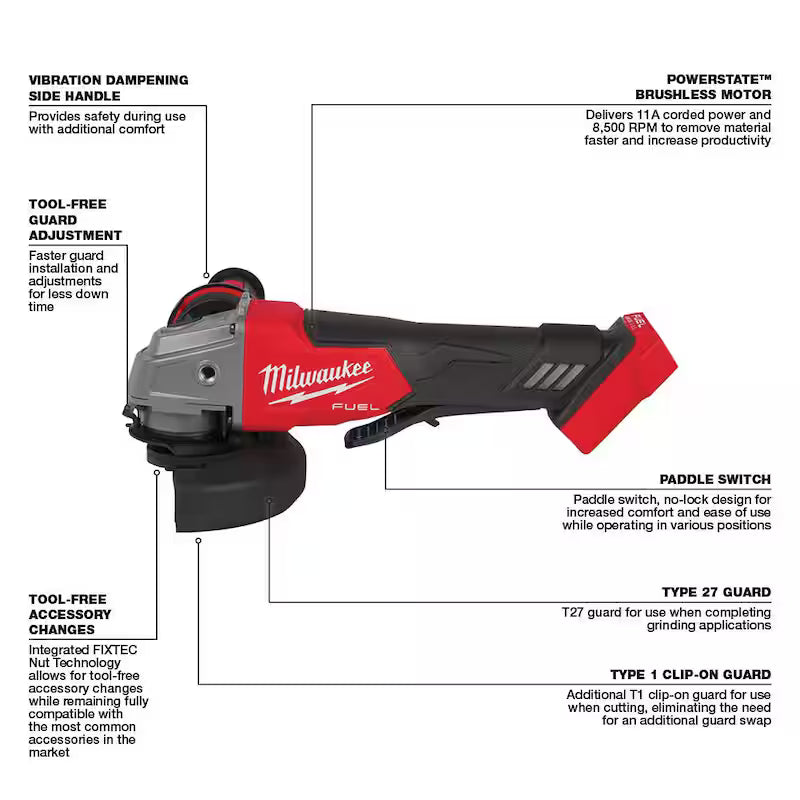 18V Brushless Cordless 1/2 in. Impact Wrench with Grinder N59997