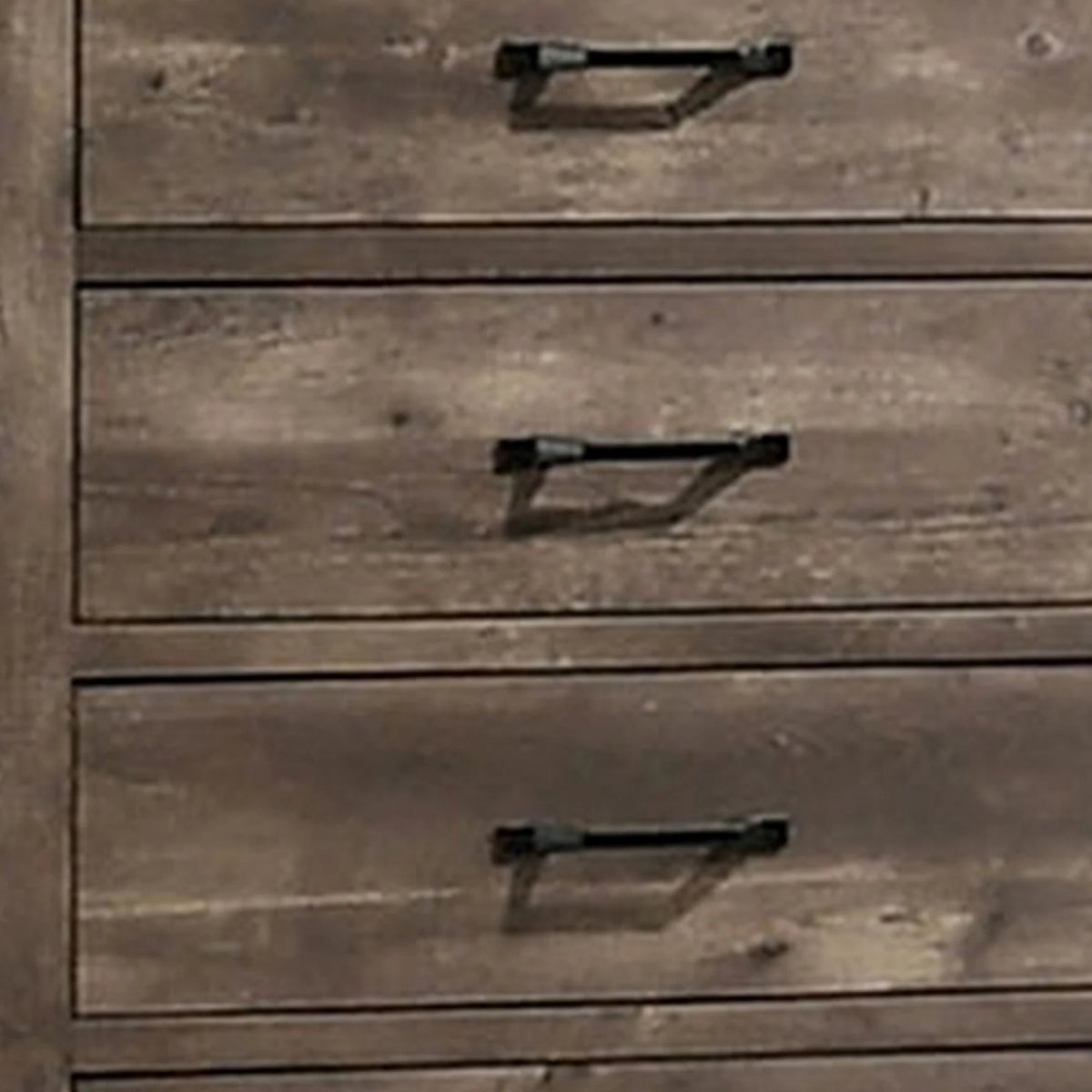 5 Gliding Drawers Rustic Gray Solid Wood Dresser Chest M6242