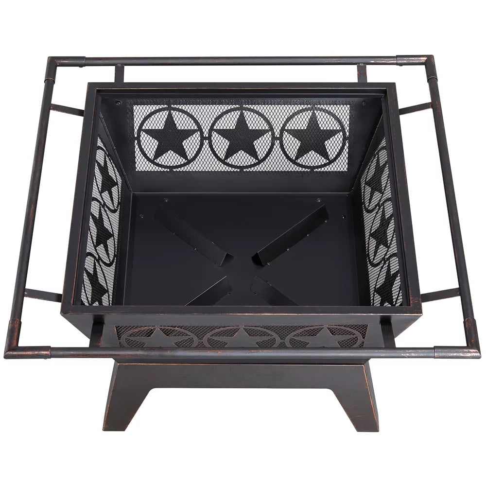32 Iron Fire Pit with Mesh Cover H319