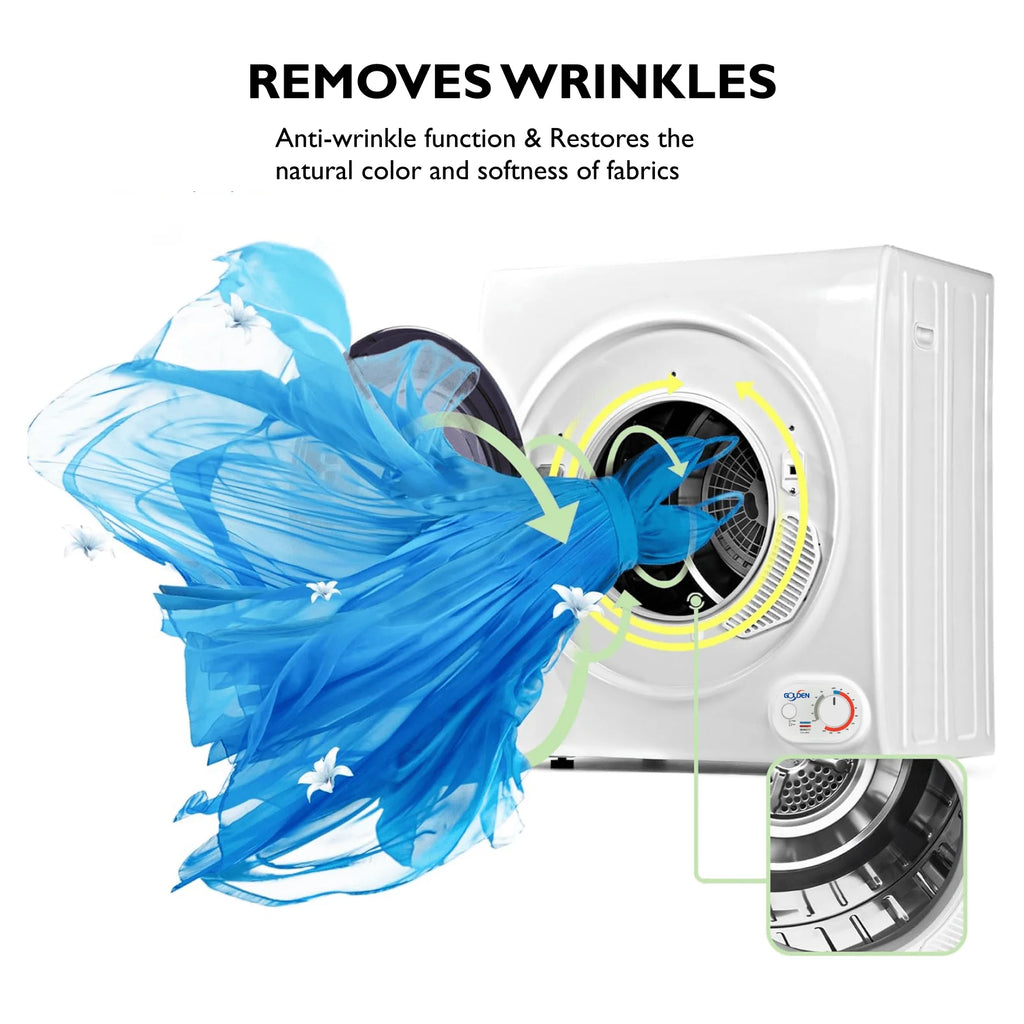 White 2.65 Cu ft. Portable Electric Stainless Steel Clothes Dryer O44392