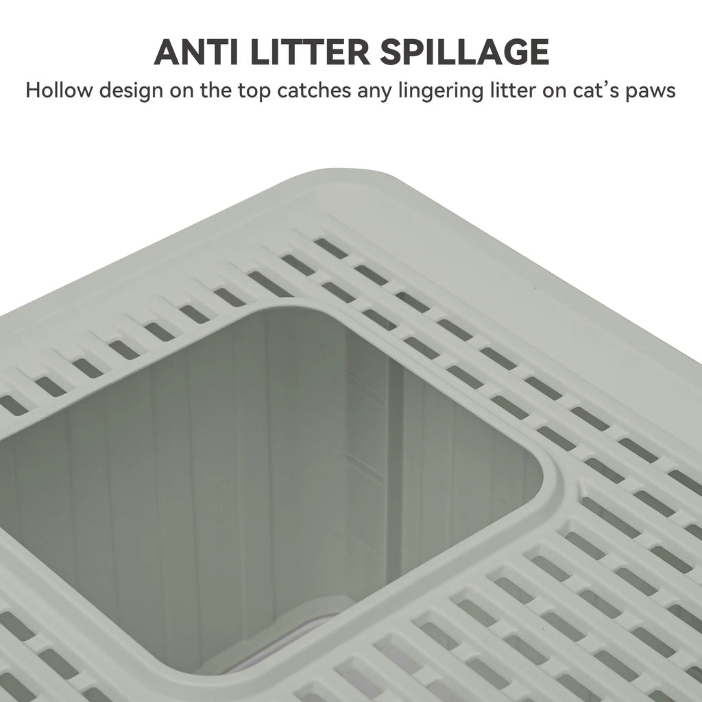 Large Enclosed Cat Litter Box with Cushion & Litter Scoop V2149