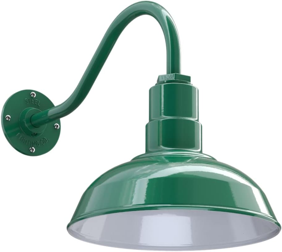 12 inch Dome Gooseneck Outdoor Wall Mounted Steel Light C4013