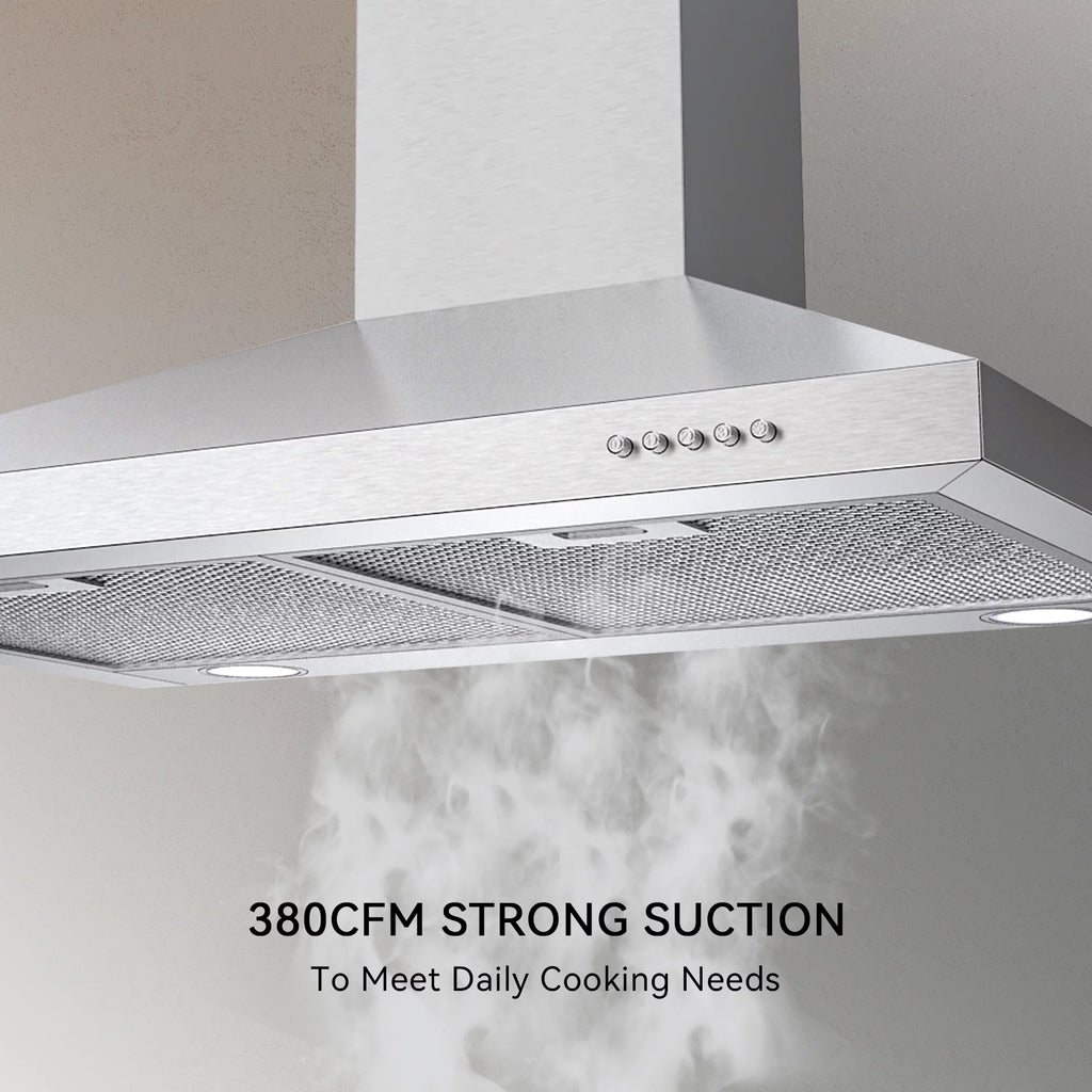 30 inch Stainless Steel Wall Mount Range Hood with Charcoal Filters C486471
