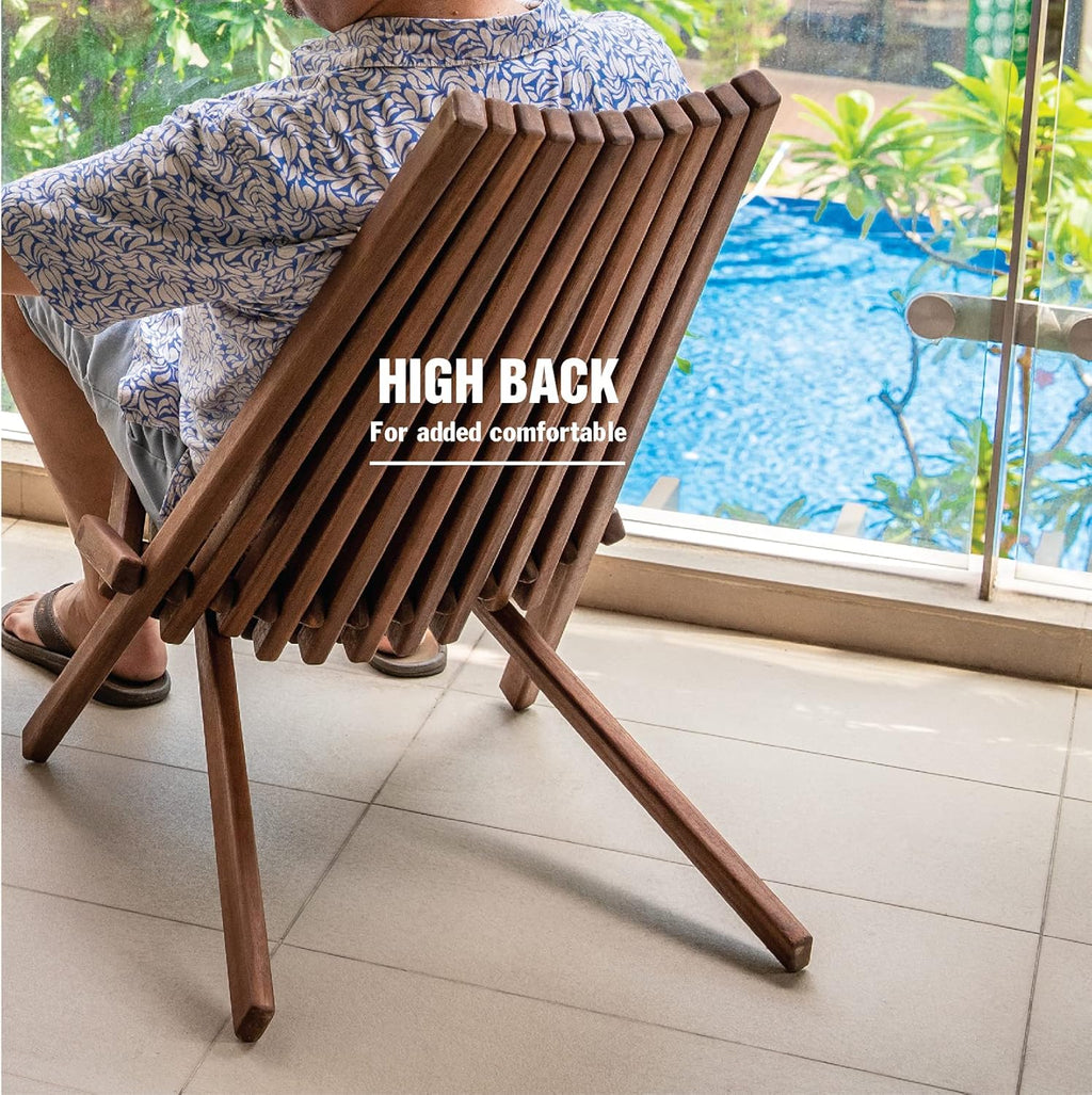 Folding Acacia Wood Outdoor Chair U894