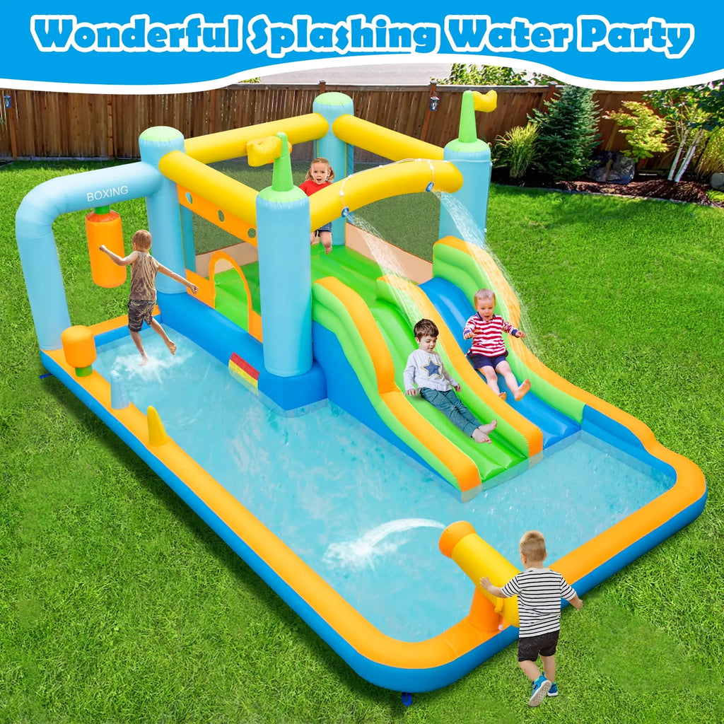 Inflatable Water Slide Park with Double Slides Splash Pool G16858