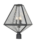 3 Light Outdoor Lantern Post Black Charcoal M15113