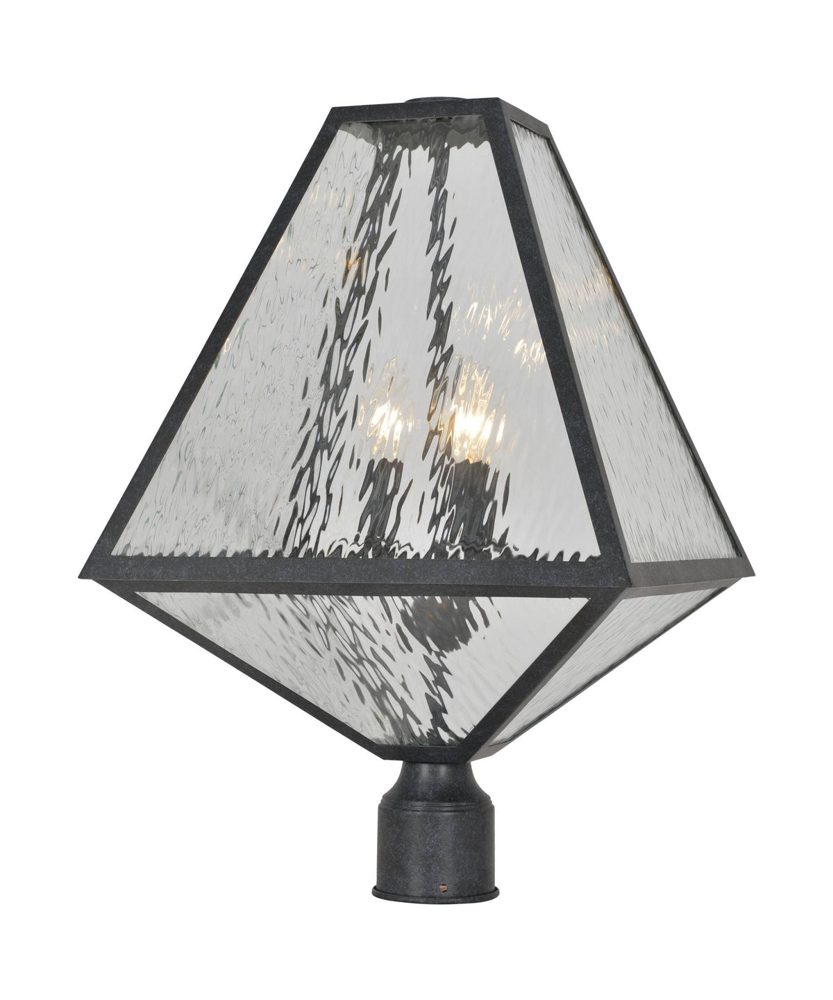 3 Light Outdoor Lantern Post Black Charcoal M15113