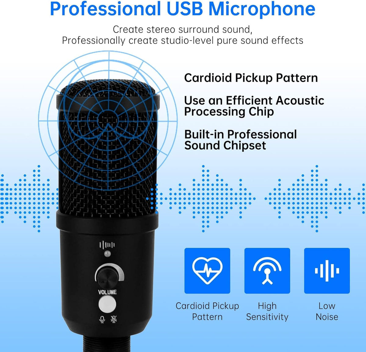 USB Microphone Kit with Stand and Boom Arm Pack of 2 B469