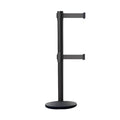 Retractable Belt Barrier Black Post Cast Iron Base 11 ft. Belt R67678