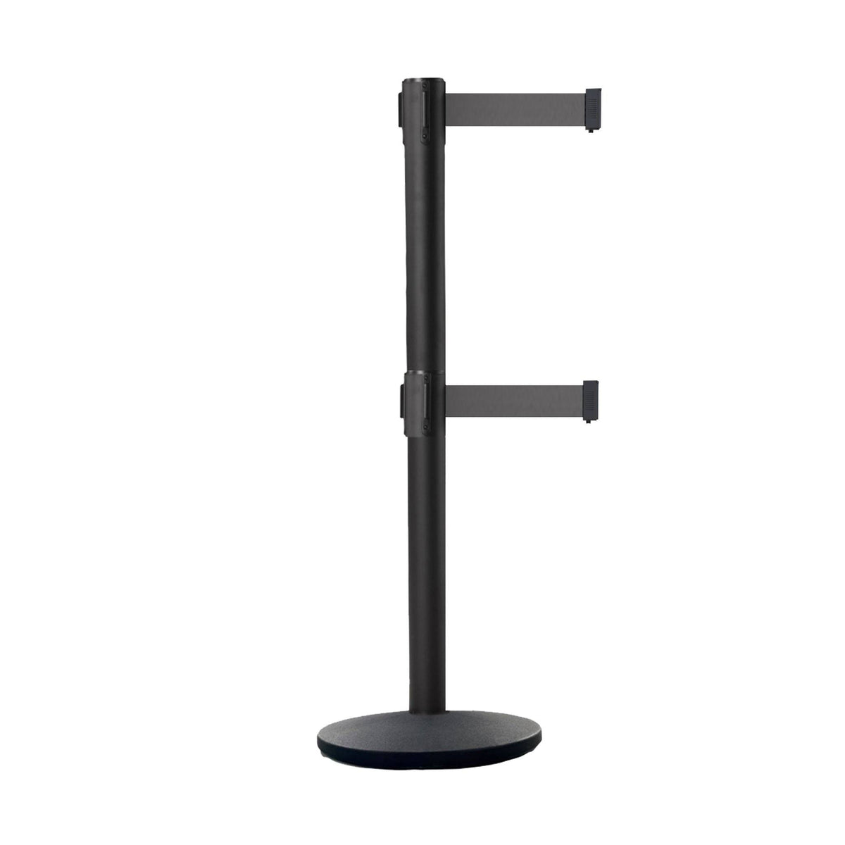 Retractable Belt Barrier Black Post Cast Iron Base 11 ft. Belt R67678