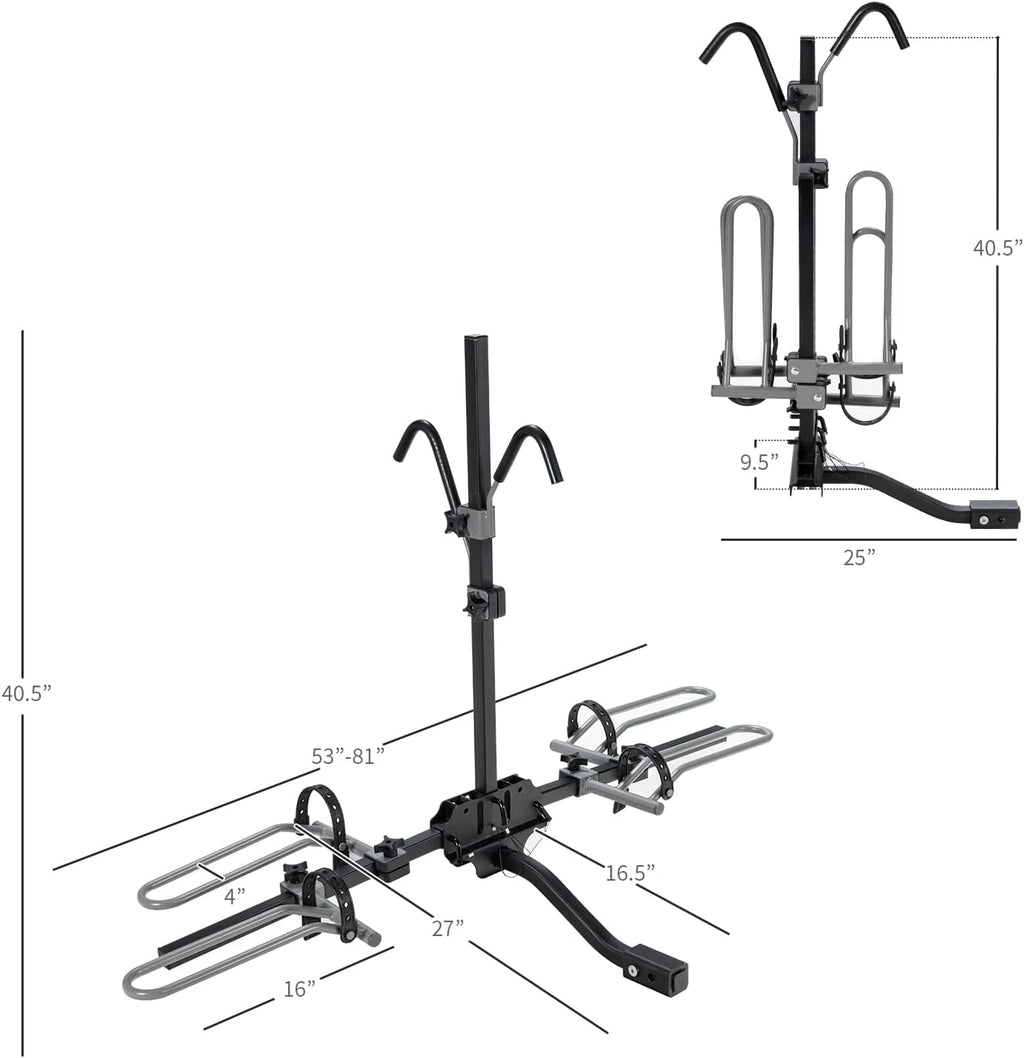 Folding 2-Bike Hitch Mount Bike Rack T970824