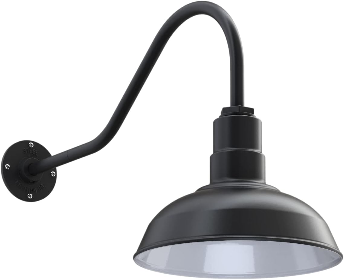 12 inch Dome Gooseneck Outdoor Wall Mounted Steel Light C4013