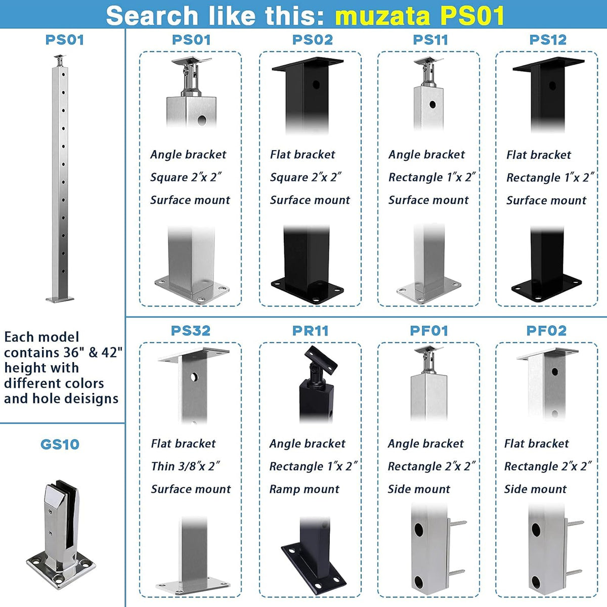 Black 30 Degree Stainless Steel Cable Railing Post O31635