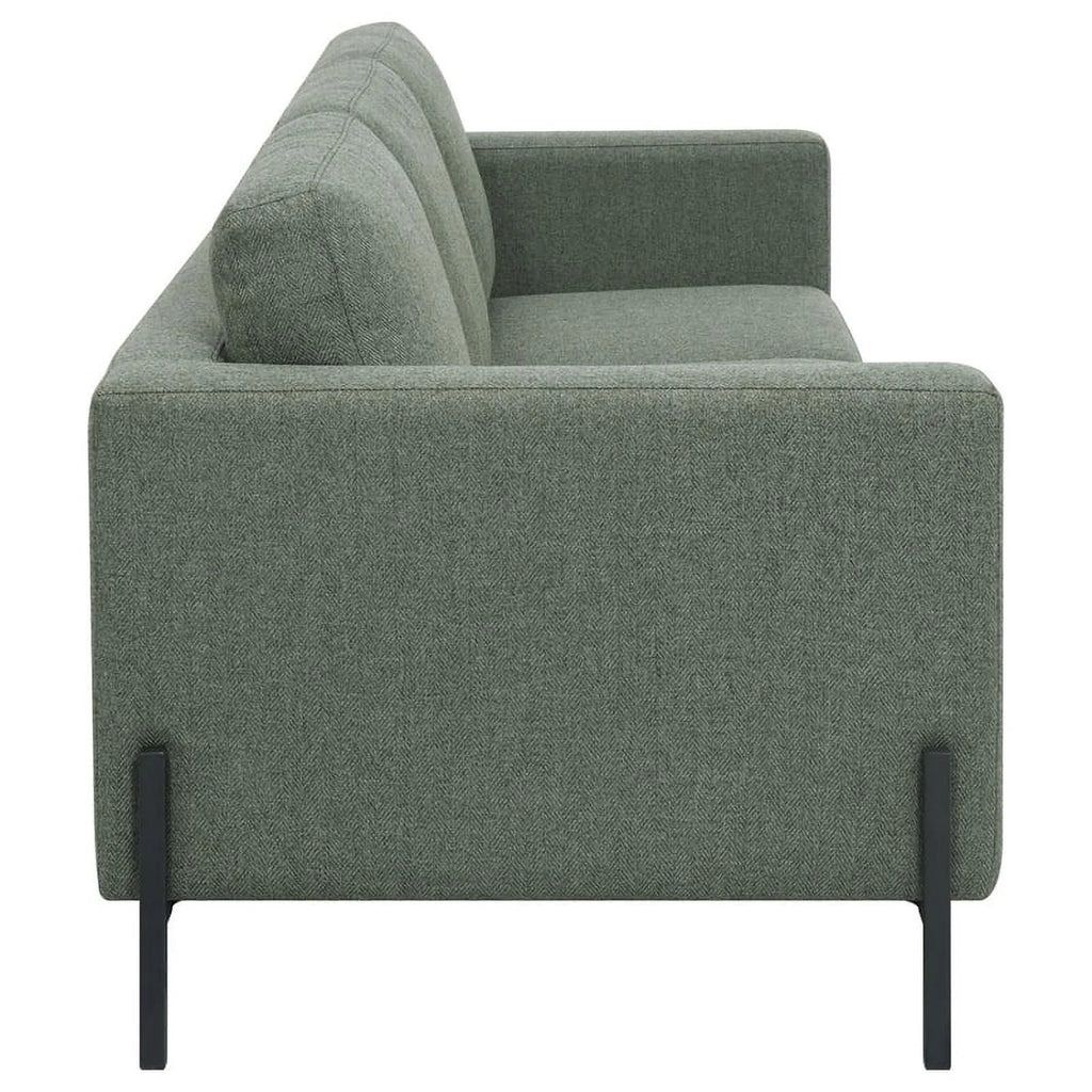 Sage Upholstered Fabric Sofa with Track Arms J3294