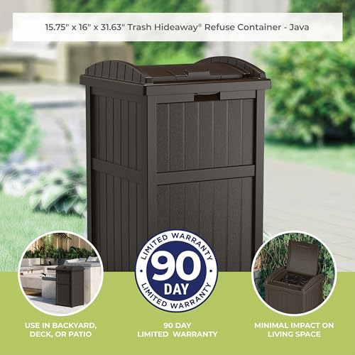 Resin 30 Gallon Outdoor Trash Container with Lid N355516