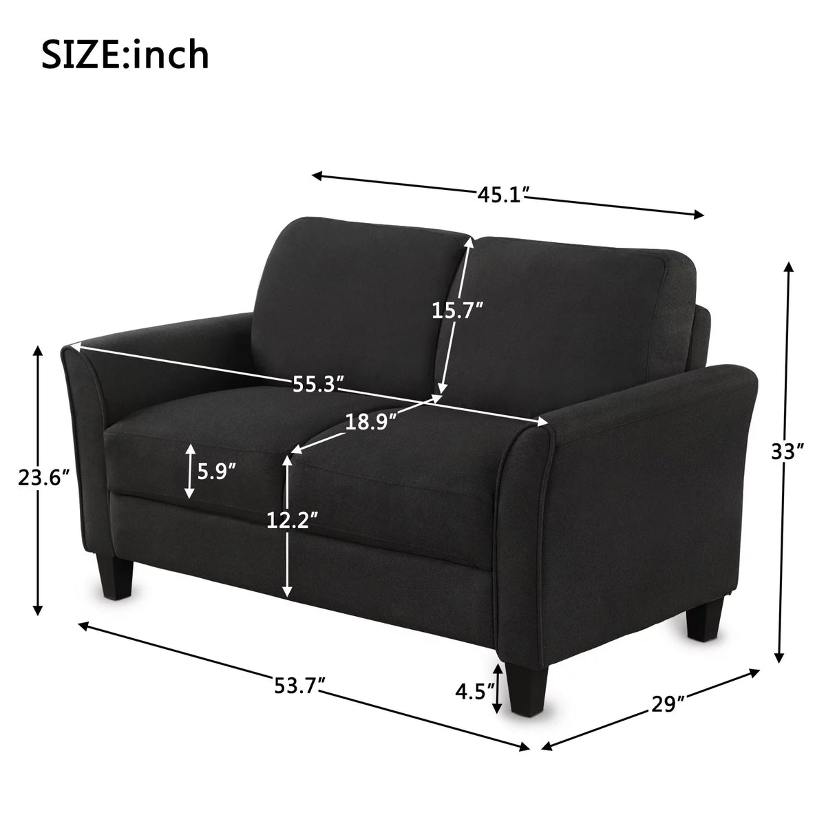 Black Double Seat Sofa E96990