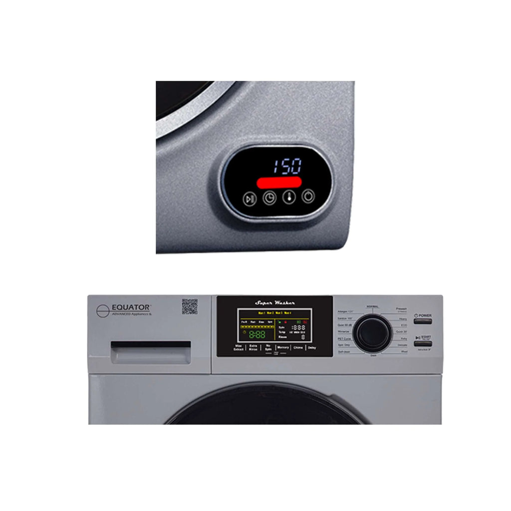110V 1.6 cf Washer and 3.5 cf Vented Digital Dryer in Silver B465556