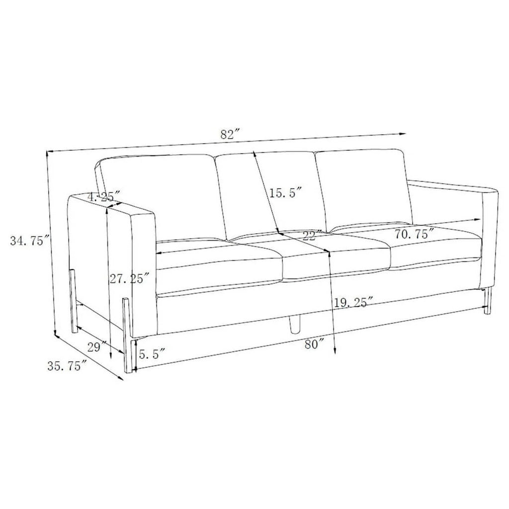 Sage Upholstered Fabric Sofa with Track Arms J3294