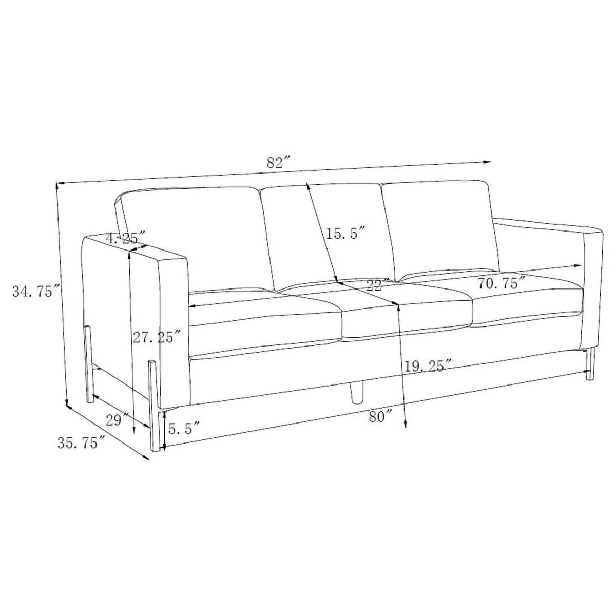 Sage Upholstered Fabric Sofa with Track Arms J3294