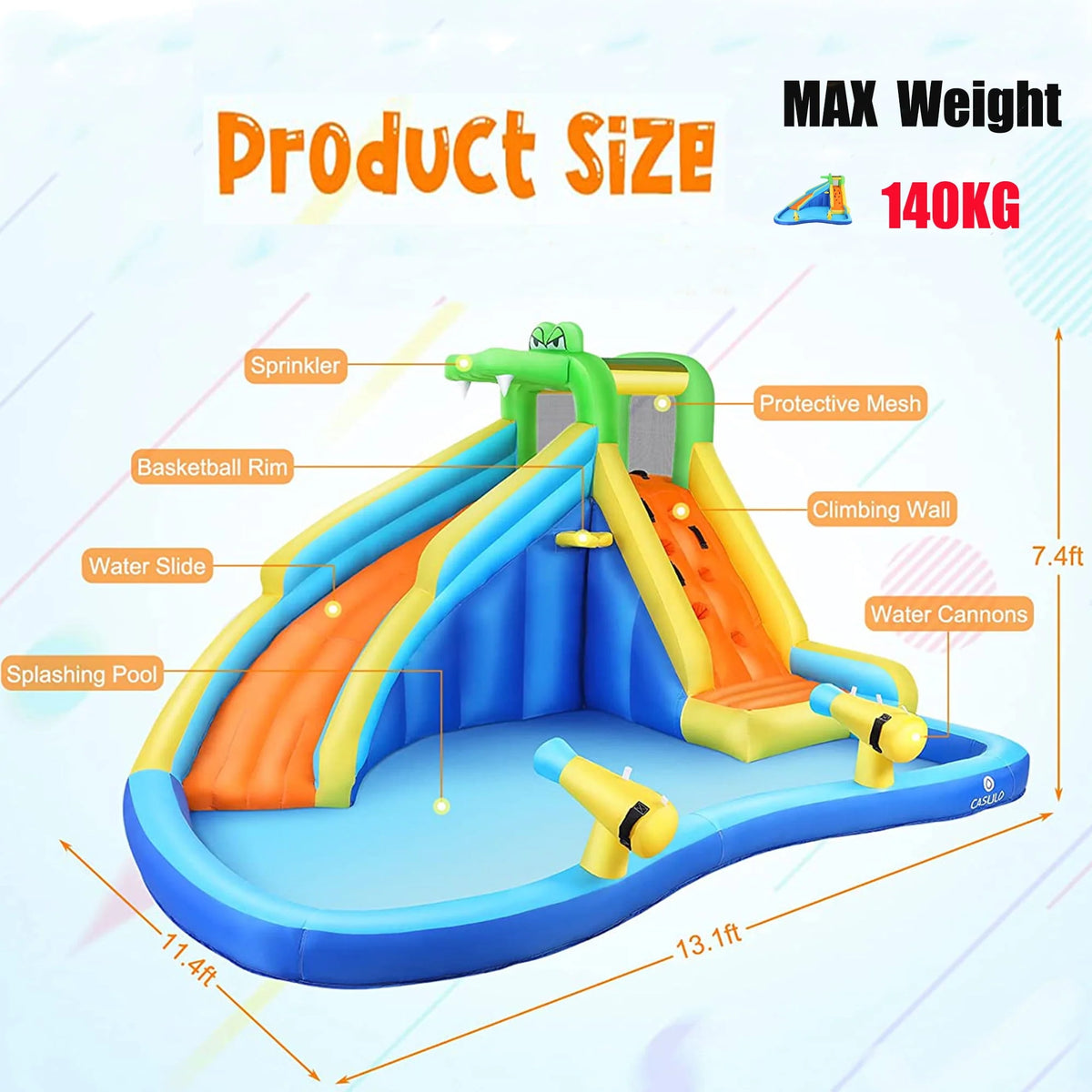 Inflatable Bounce House with Water Slide and Air Blower G91367