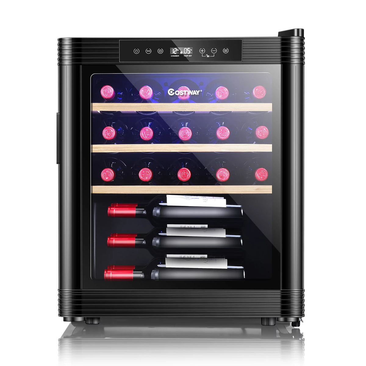 21 Bottle Compressor Wine Cooler Refrigerator Black Y638