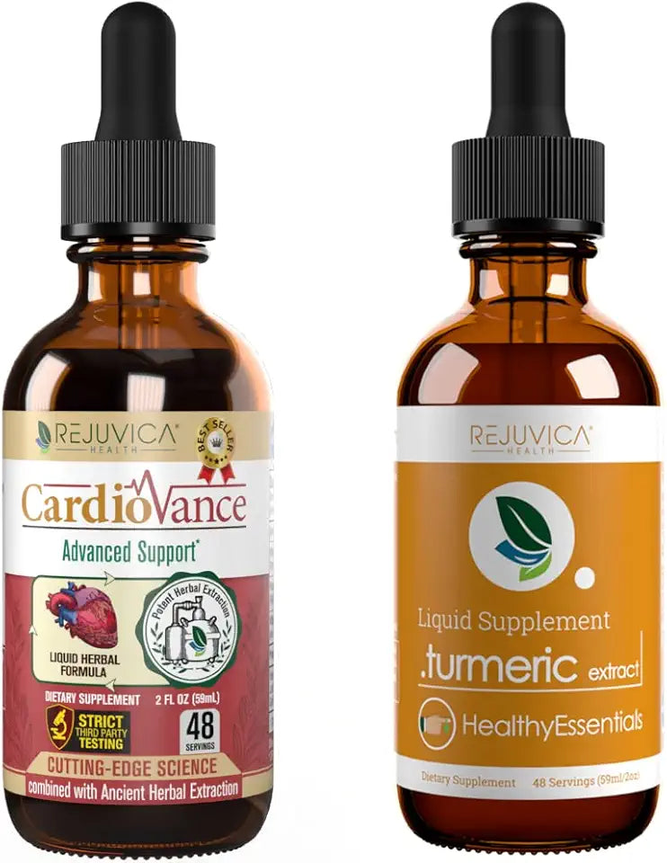 Turmeric Liquid Supplement with Hawthorn Garlic Hibiscus Olive Leaf I65591